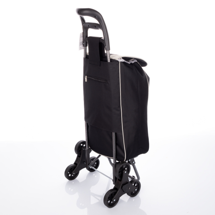 Euroline gurulós lépcsőjáró bevásárlókocsi Fekete színben