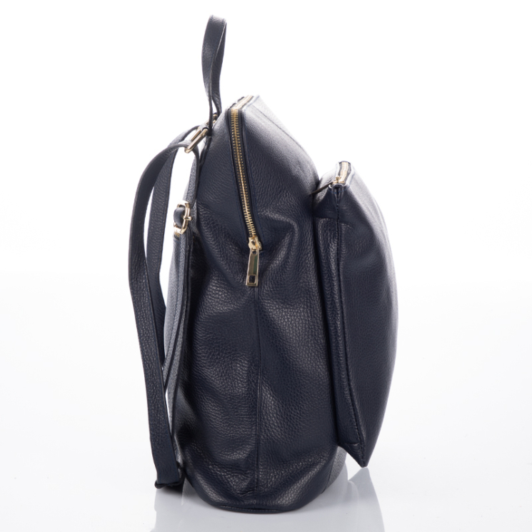 Valódi bőr női hátizsák 3 funkciós sötétkék színben