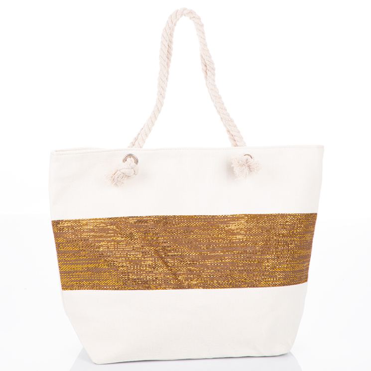 Női Strandtáska 6273-19 Beige+Bronz