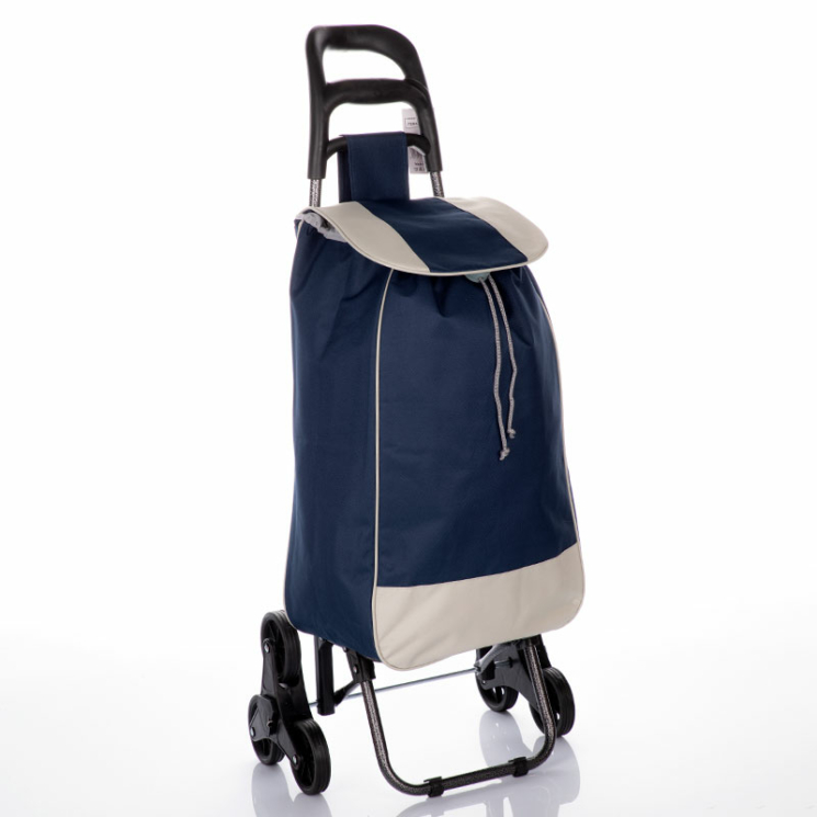 Euroline gurulós lépcsőjáró bevásárlókocsi Sötétkék színben