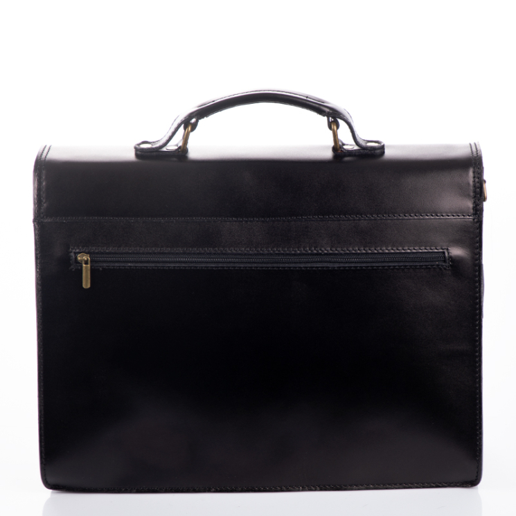 Valódi bőr nagyméretű aktatáska fekete színben