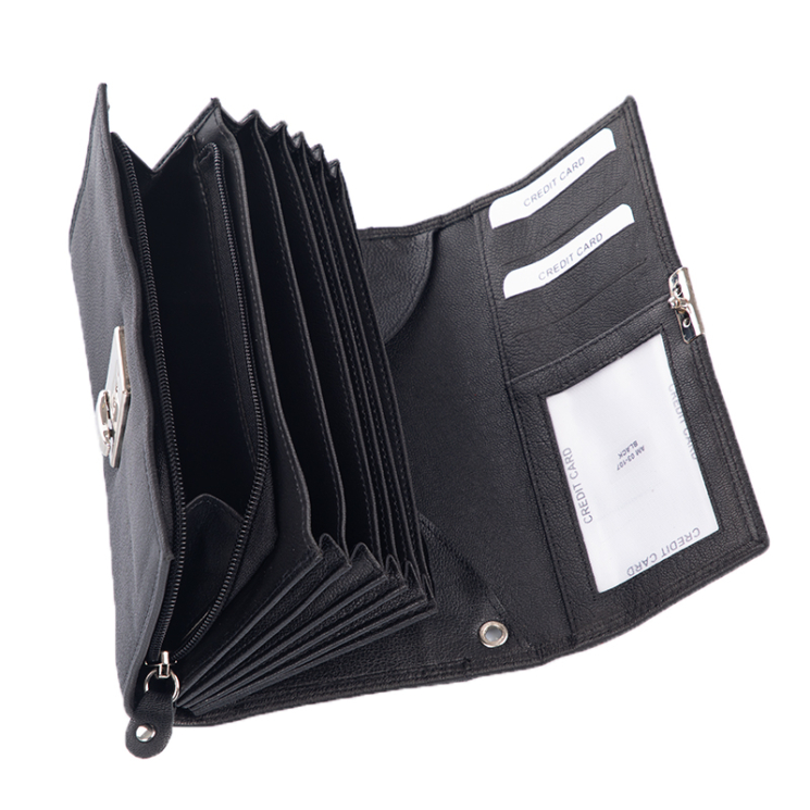 Pincér pénztárca és tartó fekete színben