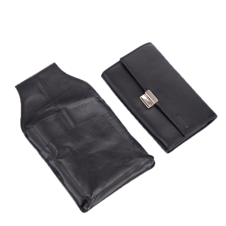 Pincér pénztárca és tartó fekete színben