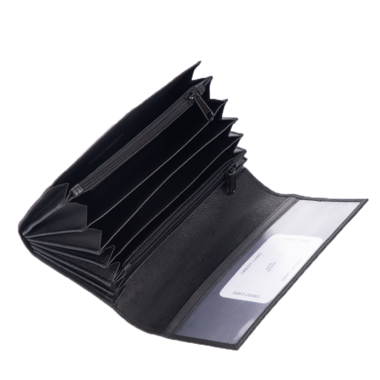 Valódi bőr brifkó pincér pénztárca fekete színben AM-03-183