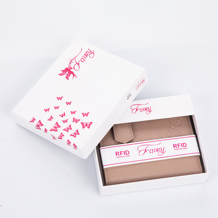 Fairy Valódi bőr női pénztárca kártyatartó RFID rendszerrel sárga színben díszdobozban