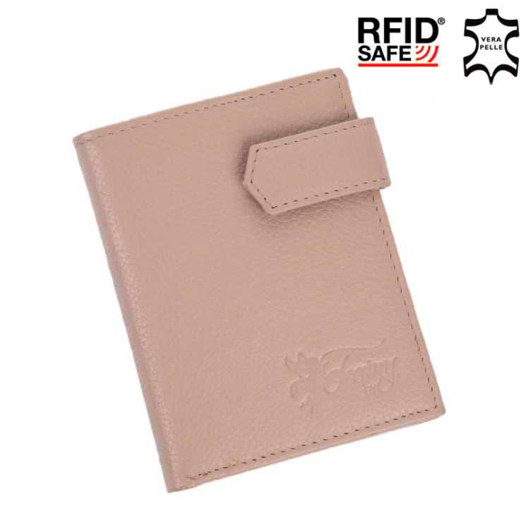 Fairy Valódi bőr női pénztárca kártyatartó RFID rendszerrel sárga színben díszdobozban