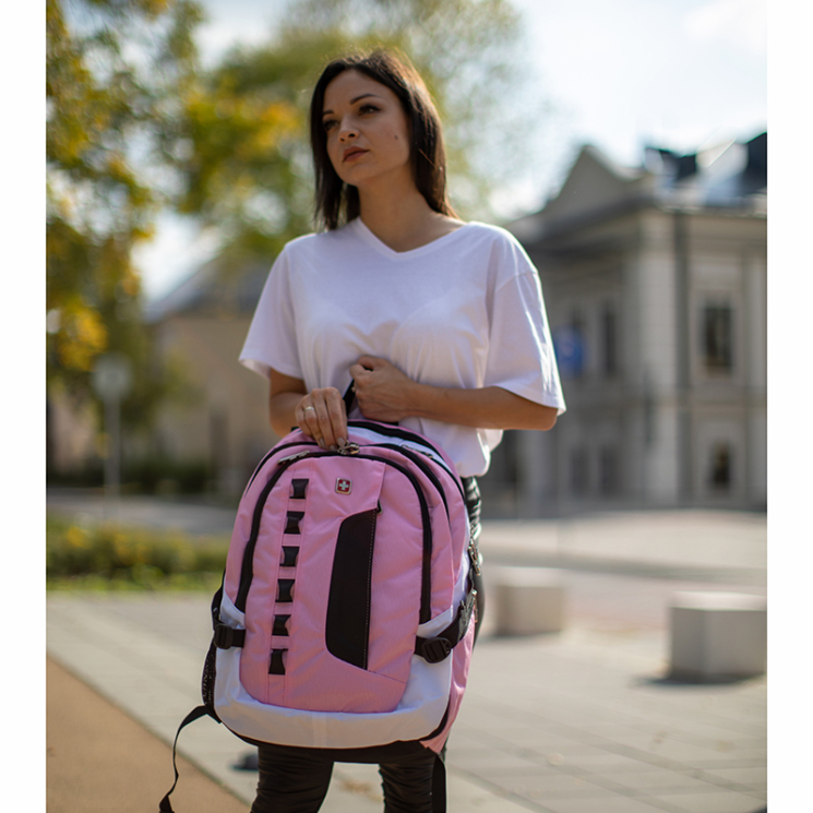 Swisswin nagy méretű hátizsák Rózsaszín laptoptartós sw8302 pink