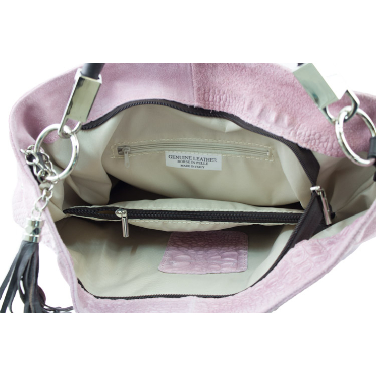 Olasz Valódi bőr női válltáska piros színben