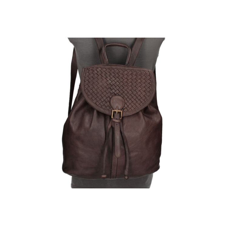 Valódi bőr női Hátizsák Fekete