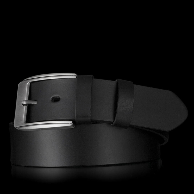 CezMar Valódi bőr férfi öv 85 cm fekete színben