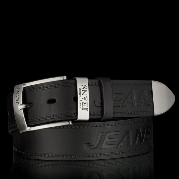 JEANS Valódi bőr férfi öv 130 cm