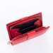 Pénztárca piros színben sok kártyatartóval