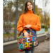 Patchwork Valódi bőr színes női válltáska 