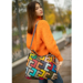 Patchwork Valódi bőr színes női válltáska 