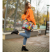 Patchwork Valódi bőr színes női válltáska 