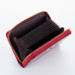 Valódi lakk bőr cipzáras kártyatartó piros színben