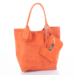 Valódi velúrbőr női táska narancs színben