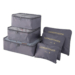 Bőröndrendező táskák utazáshoz 6 db-os szett szürke színben
