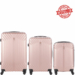 LEONARDO DA VINCI 507 3 db-os bőrönd szett Rosegold színben