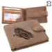 Bőr  pénztárca barna színben motoros mintával RFID védelemmel 5702-motor