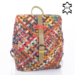 Patchwork mintás Valódi bőr női hátizsák 