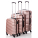Travelway 3 db-os bőrönd szett rosegold színben