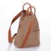 Valódi bőr női hátizsák taupe konyak színben