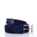 Bőr-szövet rugalmas öv kék színben