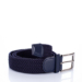 Bőr-szövet rugalmas öv kék színben